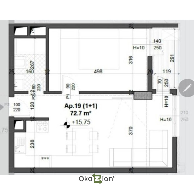 Shitet Apartament 1+1 tek Fusha Aviacionit.